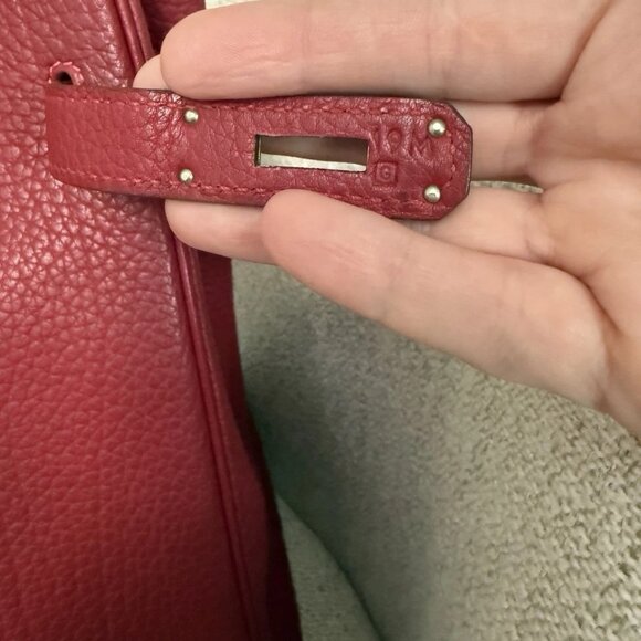 Authentic Birkin HAC 32 Haut à Courroies Fjord leather framboise satchel - Picture 10 of 13